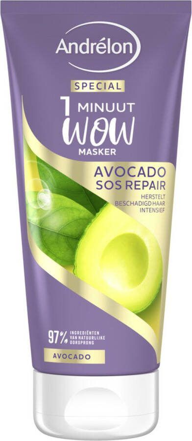Andrélon Andrelon 1 Minuut Wow Masker Avocado SOS Repair 180 ml