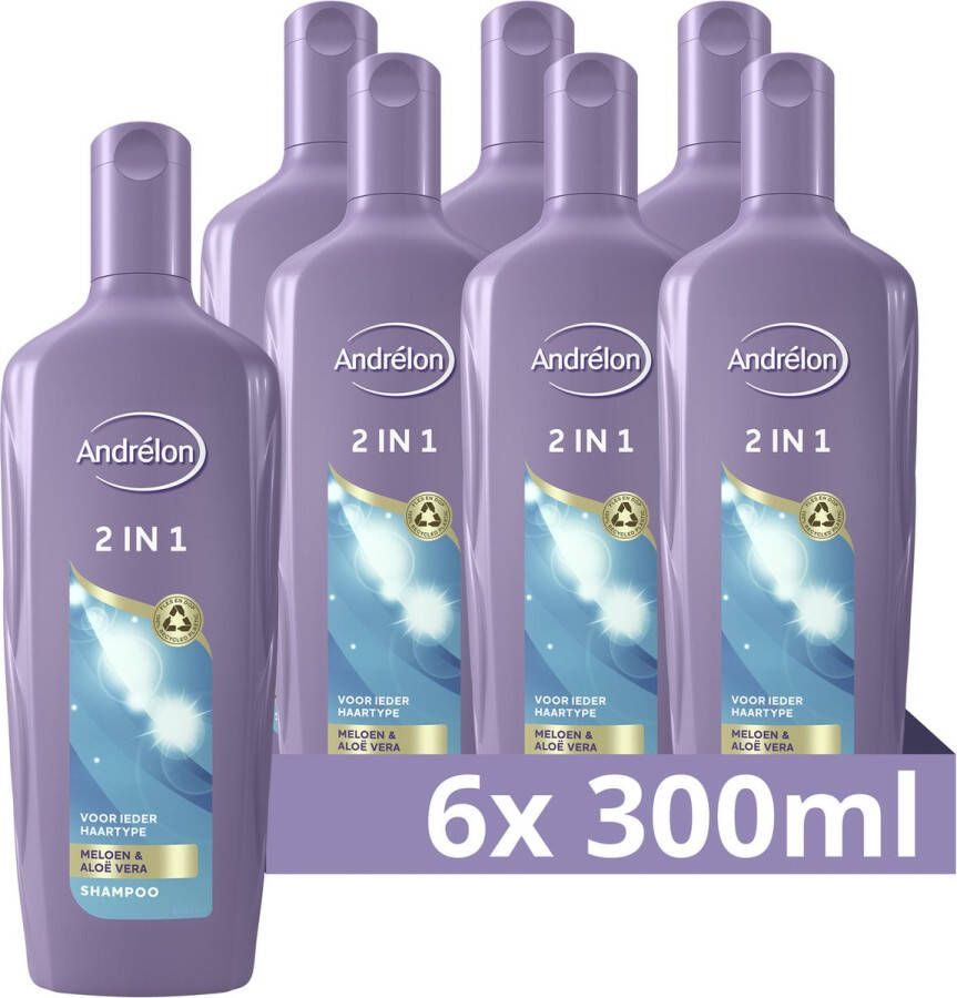 Andrélon 2 in 1 shampoo & conditioner 6 x 300 ml voordeelverpakking