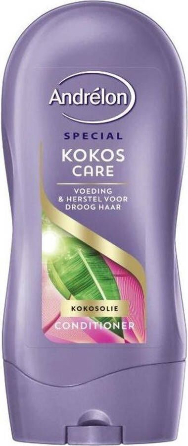 Andrélon 2 x Kokos Care Conditioner Kokosolie Voeding & herstel voor droog haar Conditioner Crèmespoeling.