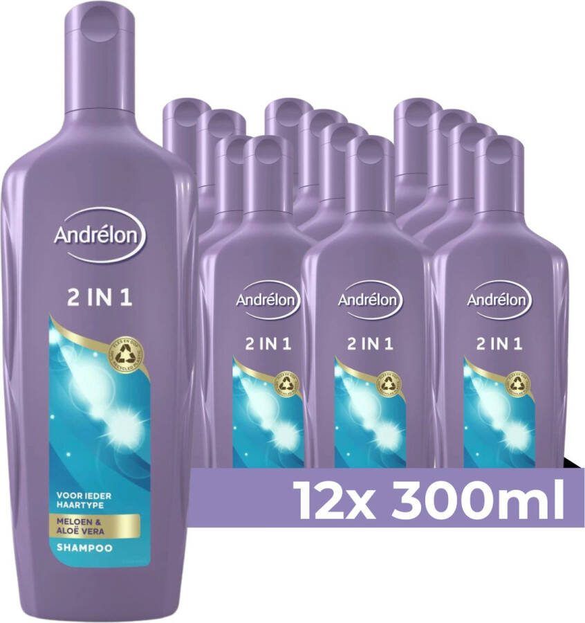 Andrélon 2in1 Shampoo 12 x 300 ml Voordeelverpakking