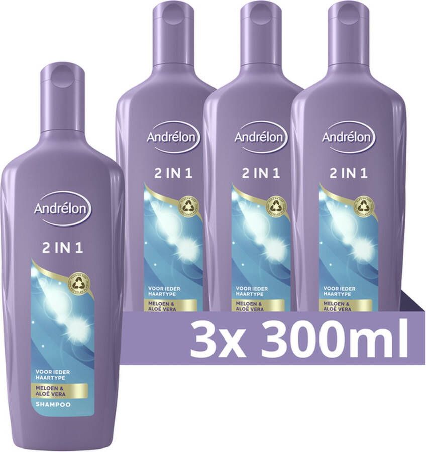 Andrélon 2 in 1 shampoo en conditioner 3 x 300 ml voordeelverpakking