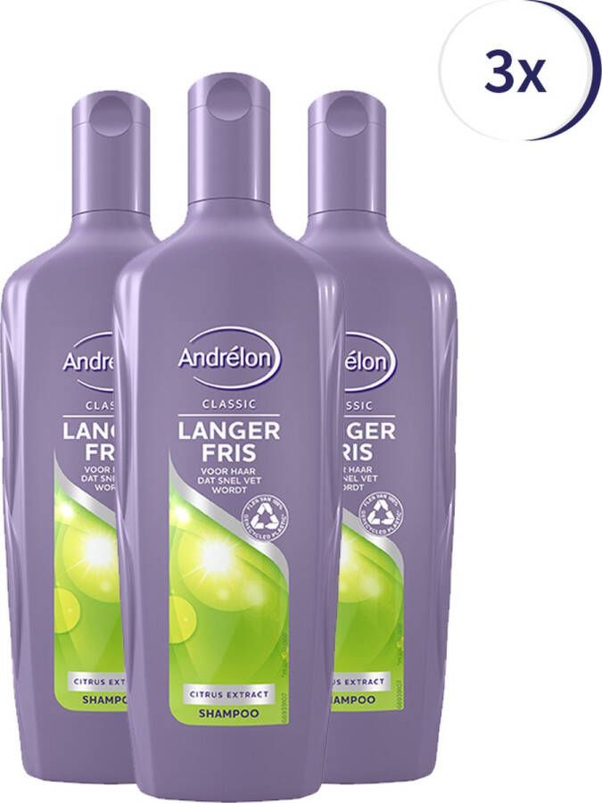 Andrélon Classic Langer Fris Shampoo 3 x 300 ml Voordeelverpakking
