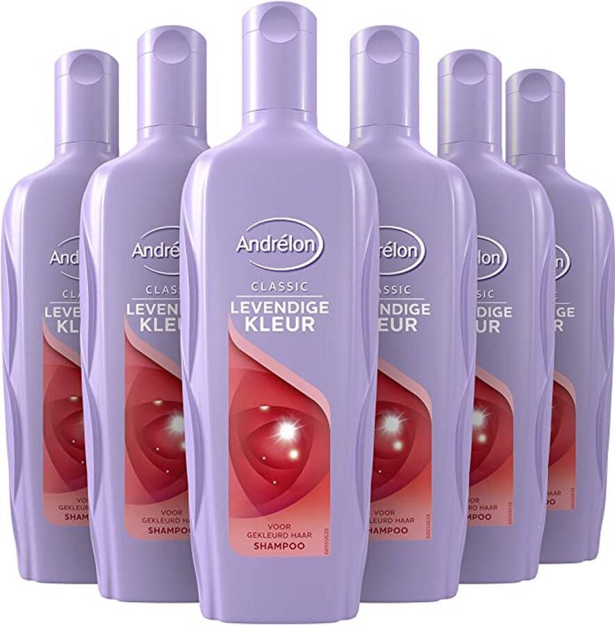 Andrélon Classic Levendige Kleur Shampoo voor gekleurd haar 6 x 300ML Voordeelverpakking