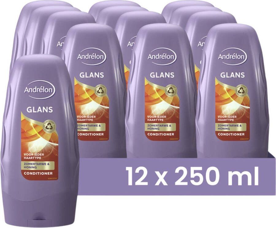 Andrélon Andrelon Conditioner Glans 250ML 12 Stuks Voordeelverpakking