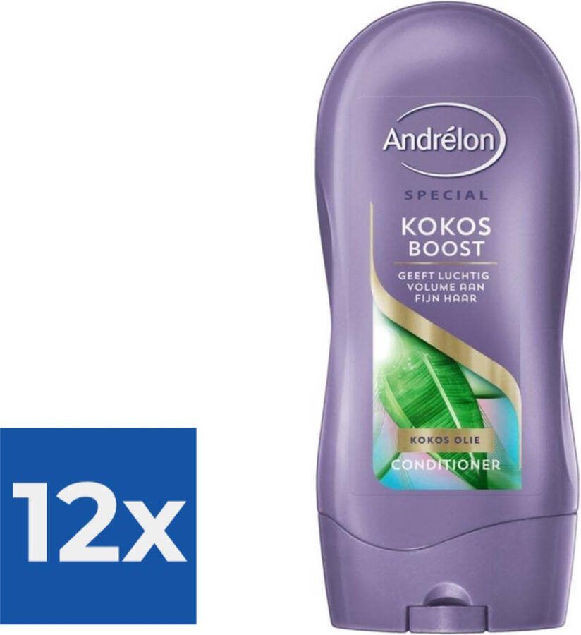 Andrélon Conditioner Kokos Boost 300 ml Voordeelverpakking 12 stuks