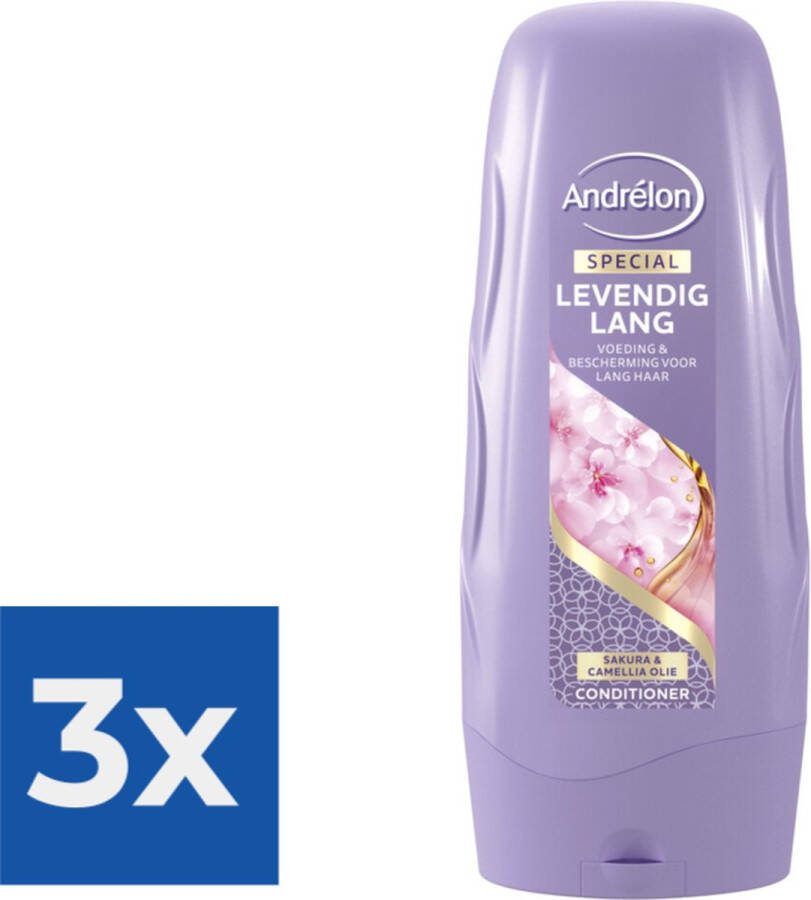Andrélon Andrelon Conditioner Levendig Lang 300 ml Voordeelverpakking 3 stuks