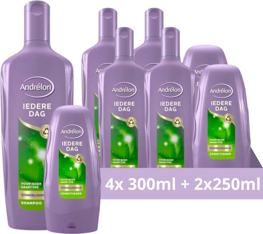 Andrélon Andrelon Iedere dag Shampoo Conditioner & Shampoo Pakket van 6 Voordeelverpakking