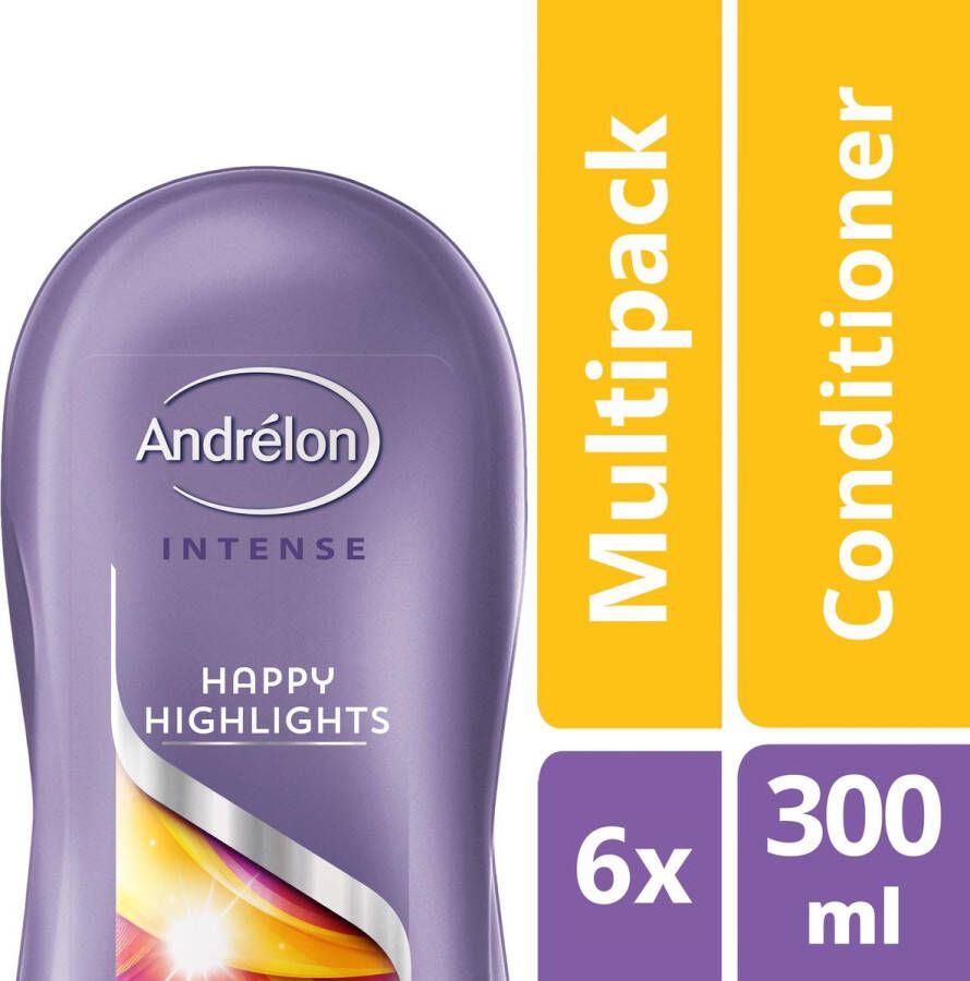 Andrélon Intense Happy Highlights Conditioner 6 x 300 ml Voordeelverpakking