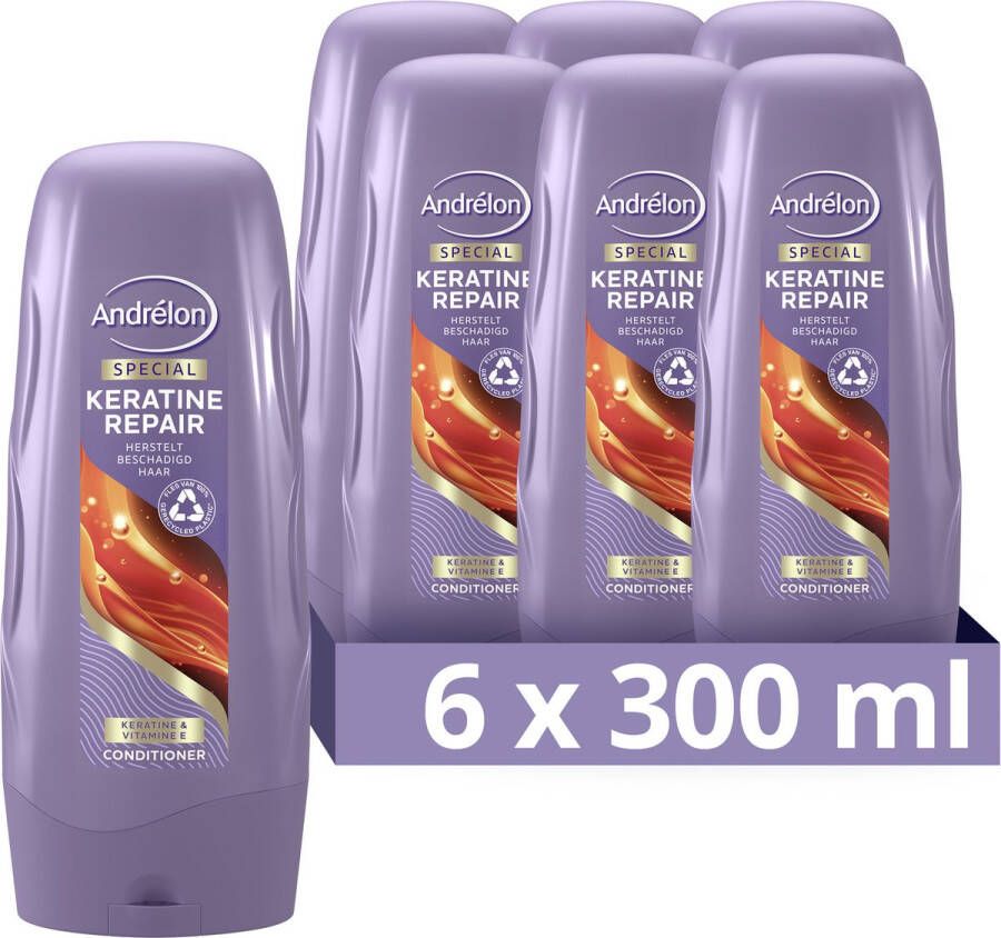 Andrélon Special Keratine Repair conditioner 6 x 300 ml voordeelverpakking