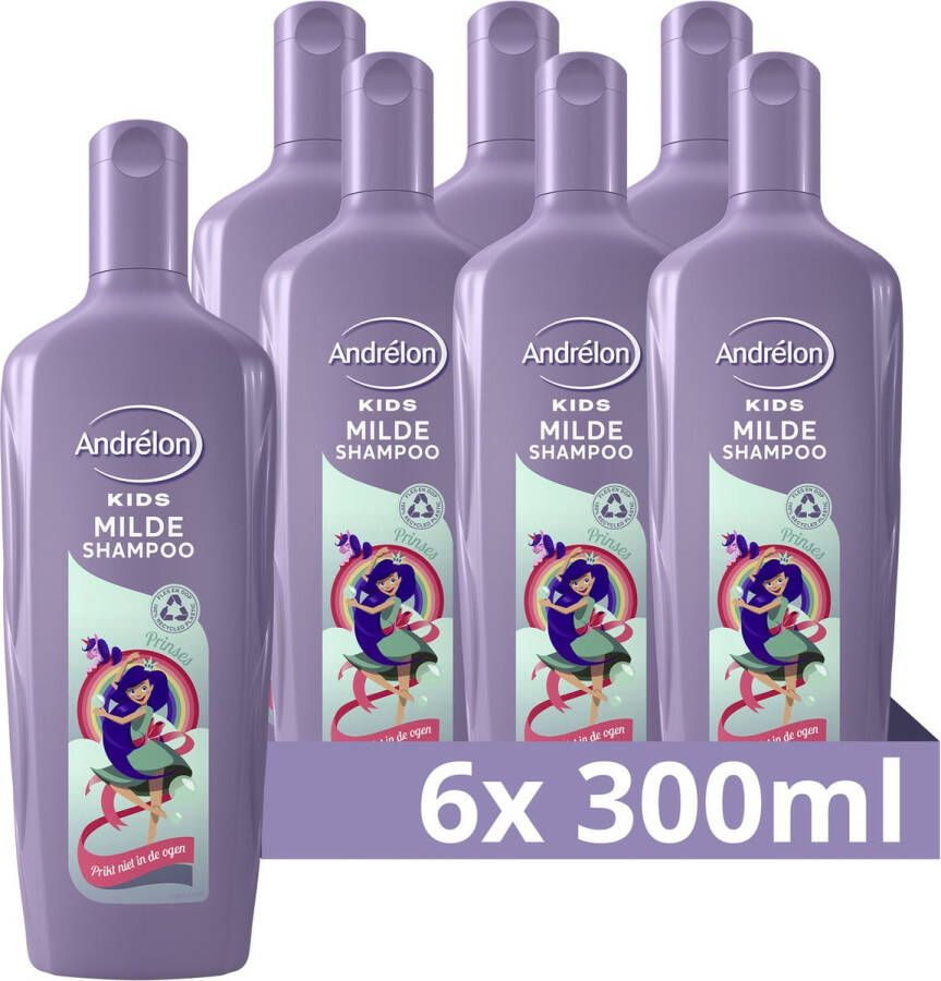 Andrélon Kids Prinses Milde Shampoo 6 x 300 ml Voordeelverpakking