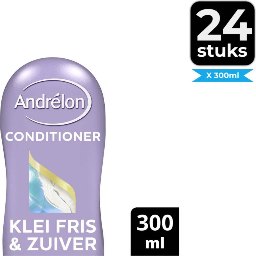Andrélon Andrelon Klei Fris & Zuiver Cremespoeling 300 ml Voordeelverpakking 24 stuks