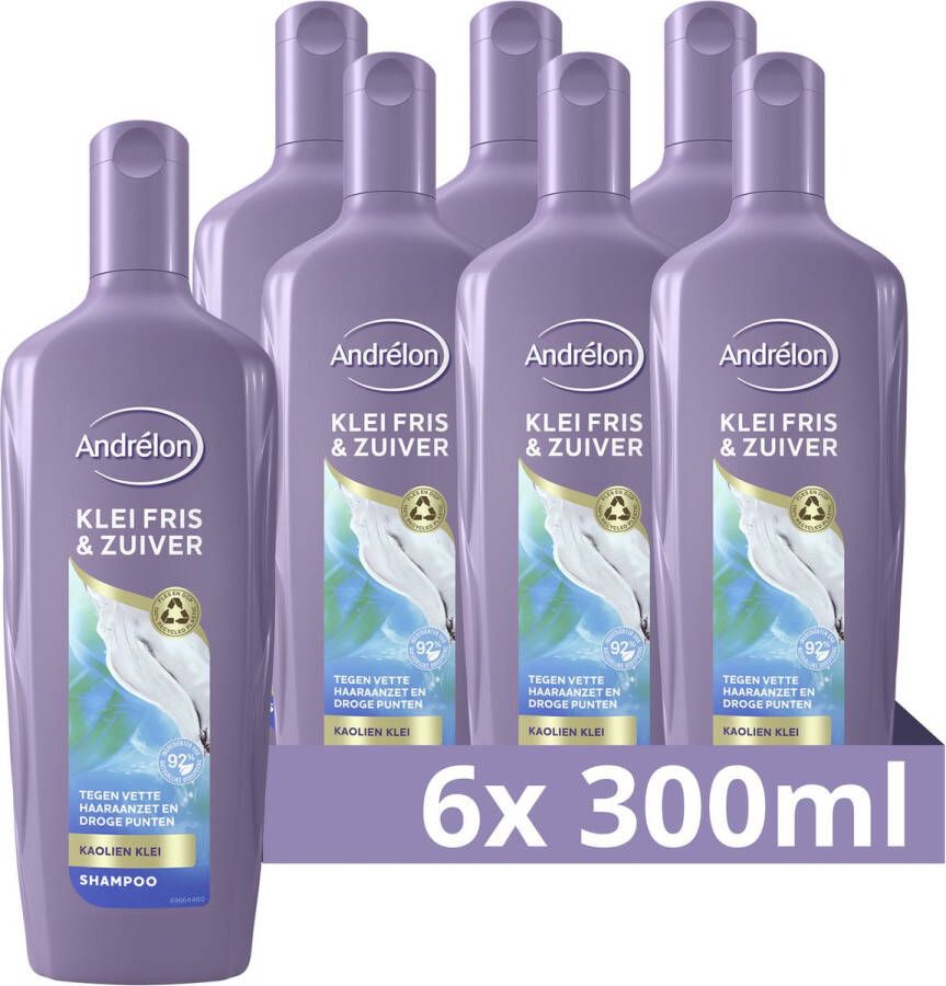 Andrélon Special Klei Fris & Zuiver shampoo 6 x 300 ml voordeelverpakking