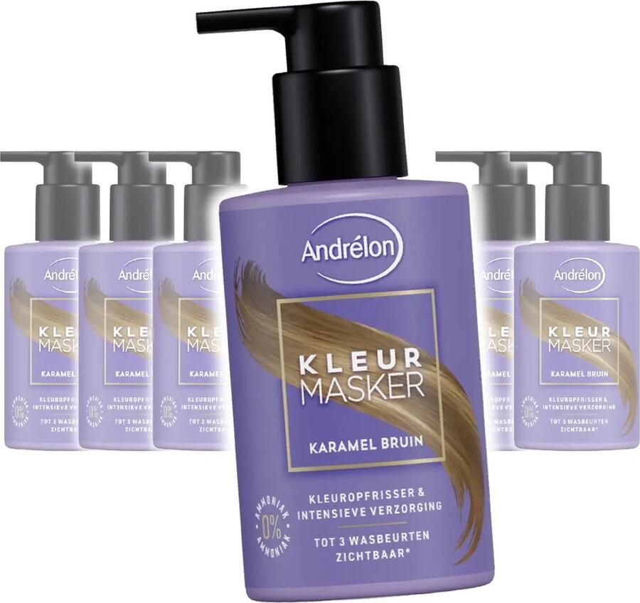 Andrélon Kleurmasker Karamel Bruin 6x 200 ml – Haarmasker