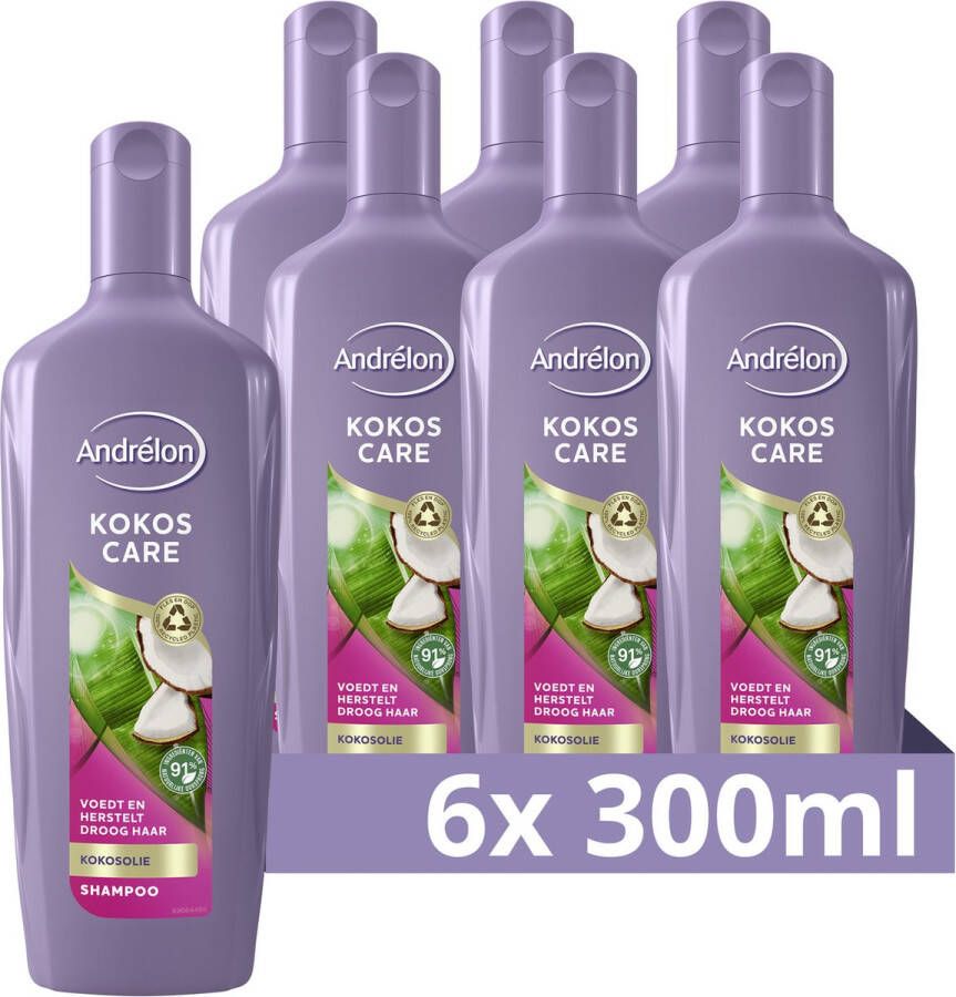 Andrélon Special Kokos Care shampoo 6 x 300 ml voordeelverpakking