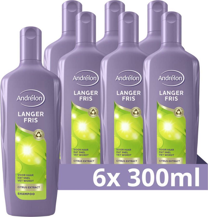 Andrélon Langer Fris Shampoo 6 x 300 ml Voordeelverpakking