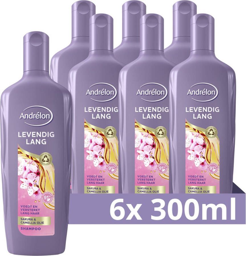 Andrélon Special Levendig Lang Shampoo 6 x 300 ml Voordeelverpakking