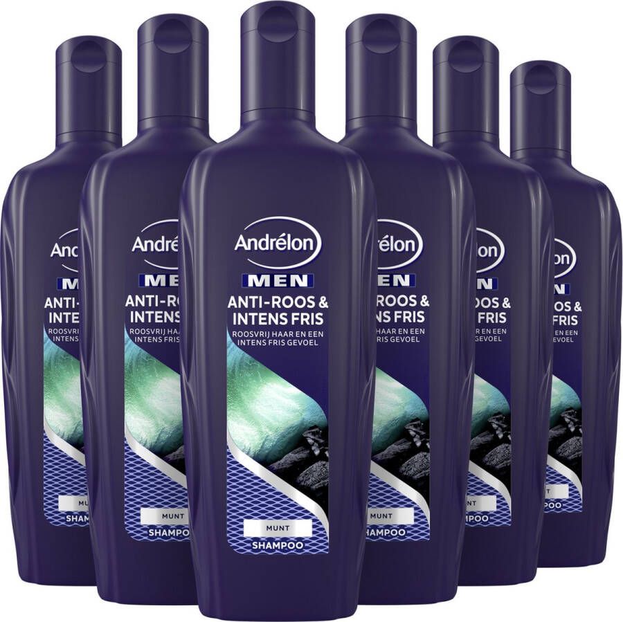 Andrélon Men Anti-Roos & Intens Fris shampoo 6 x 300 ml voordeelverpakking