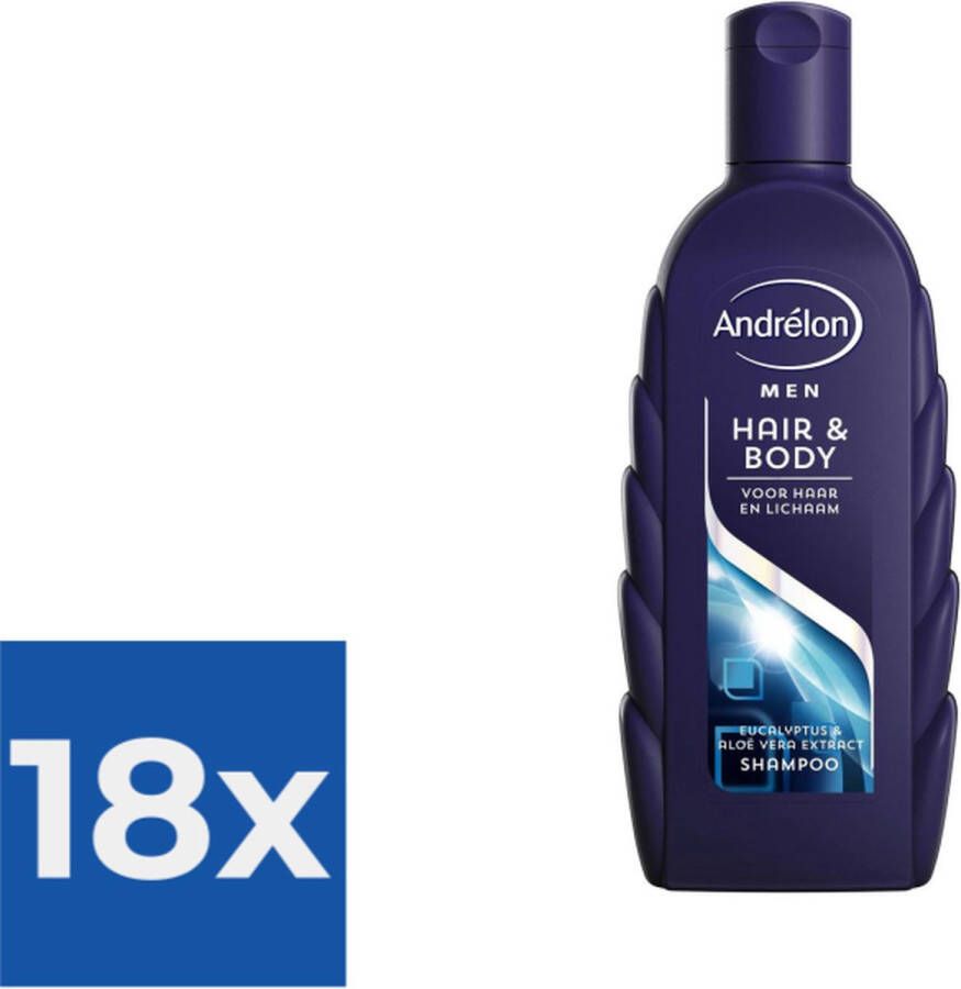 Andrélon Men Hair & Body Shampoo 300ml Voordeelverpakking 18 stuks