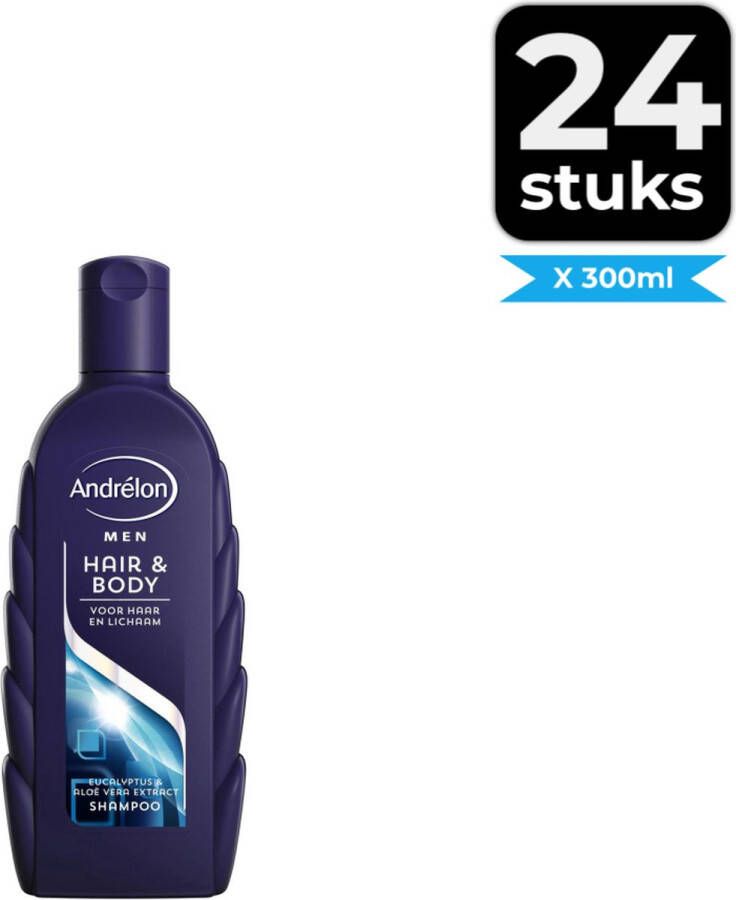 Andrélon Men Hair & Body Shampoo 300ml Voordeelverpakking 24 stuks