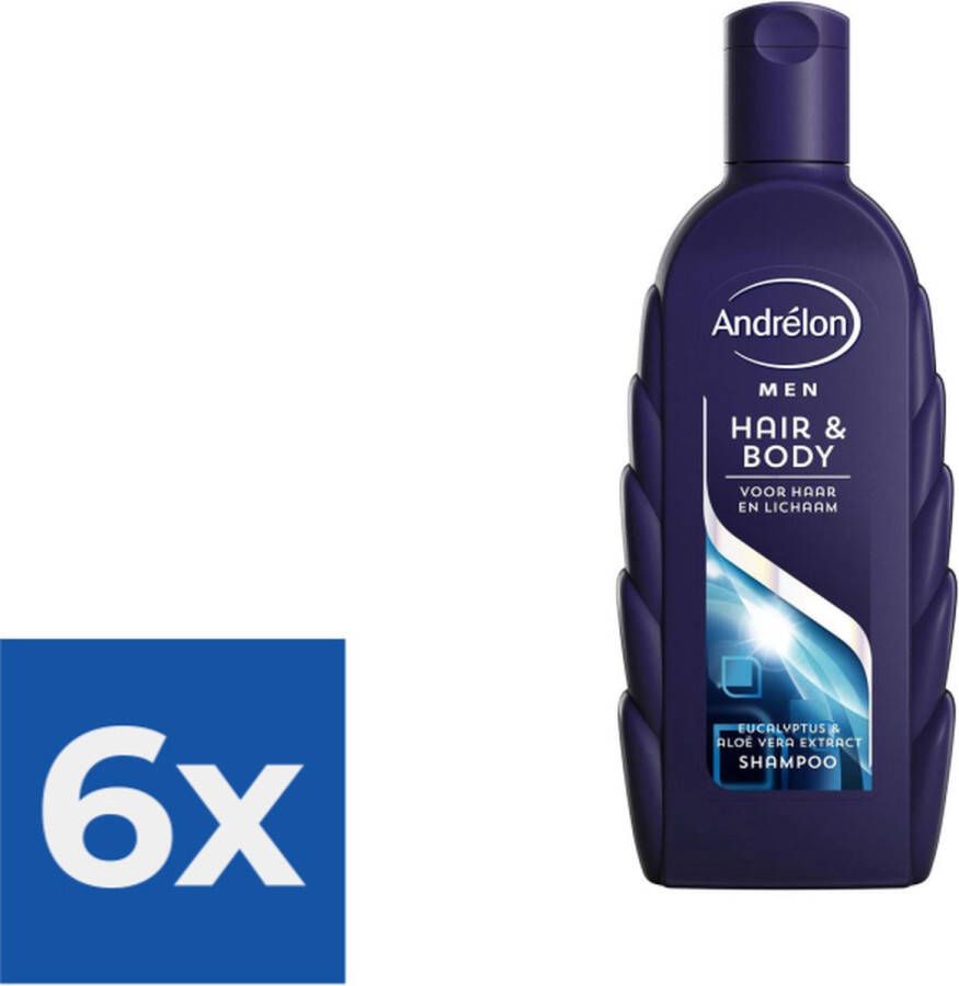 Andrélon Men Hair & Body Shampoo 300ml Voordeelverpakking 6 stuks