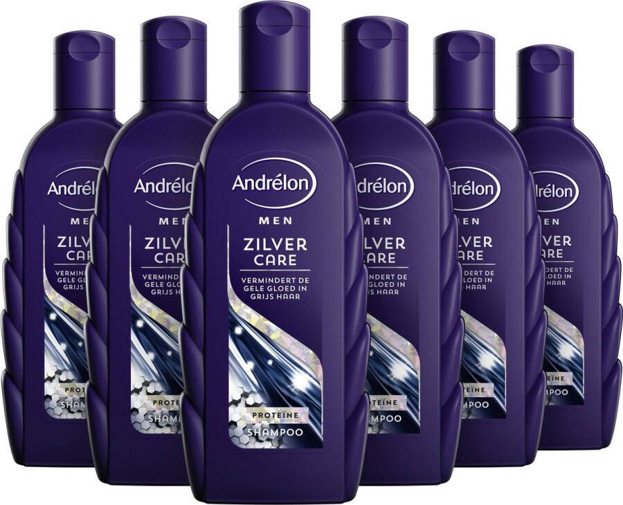 Andrélon Men Silver Care Shampoo 6 x 300 ml Voordeelverpakking