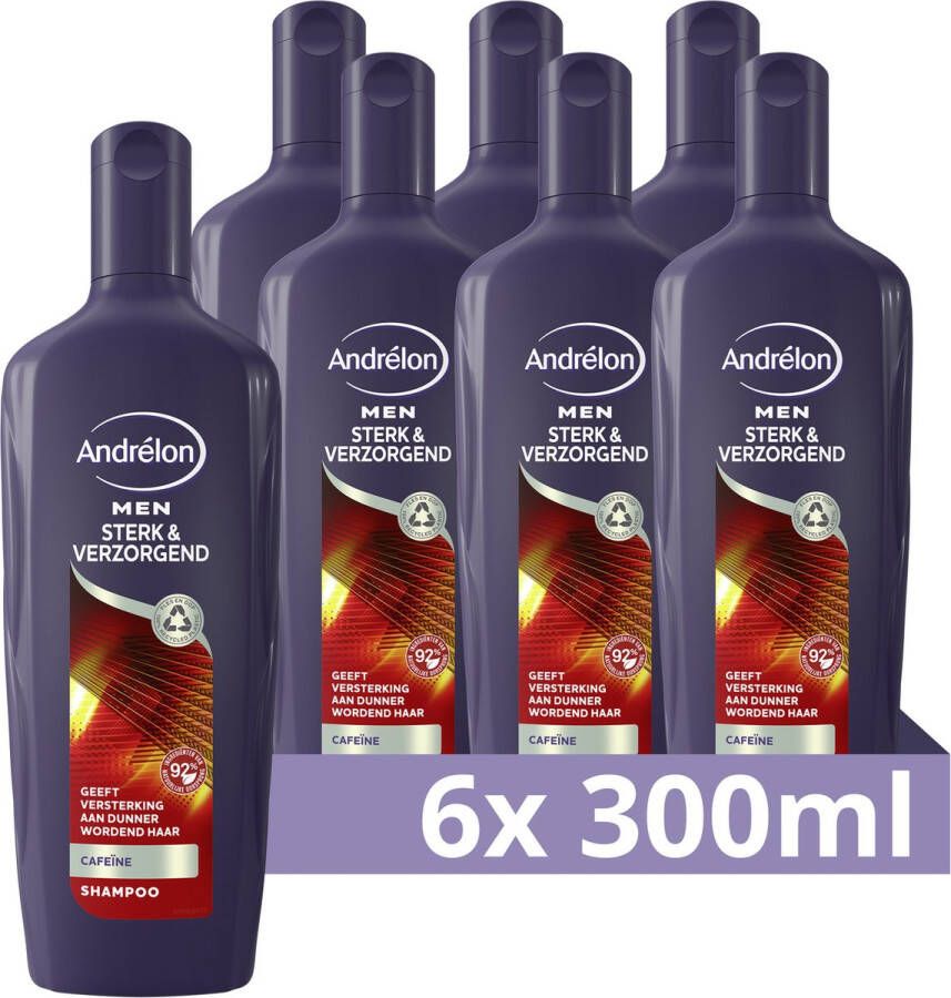 Andrélon Andrelon Men Sterk & Verzorgend Shampoo 6 x 300 ml Voordeelverpakking