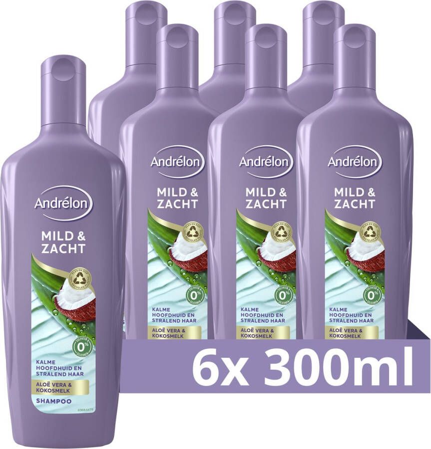 Andrélon Mild & Zacht shampoo 6 x 300 ml voordeelverpakking