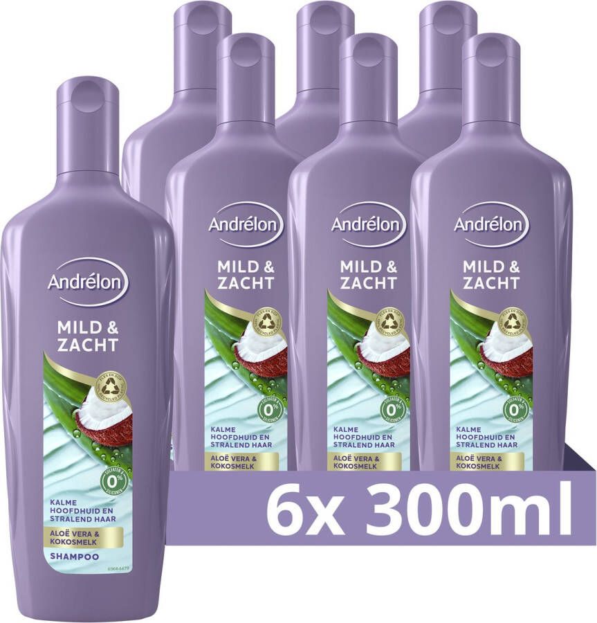 Andrélon Mild & Zacht Shampoo 6 x 300 ml Voordeelverpakking