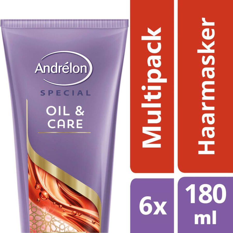 Andrélon Oil & Care 6 x 180 ml 1-Minuut Haarmasker Voordeelverpakking