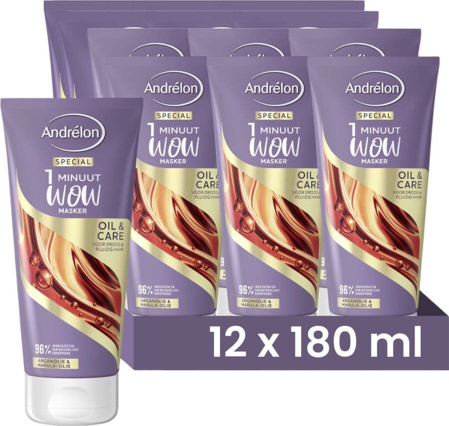 Andrélon Oil & Care Haarmasker 180ML 12 Stuks Voordeelverpakking