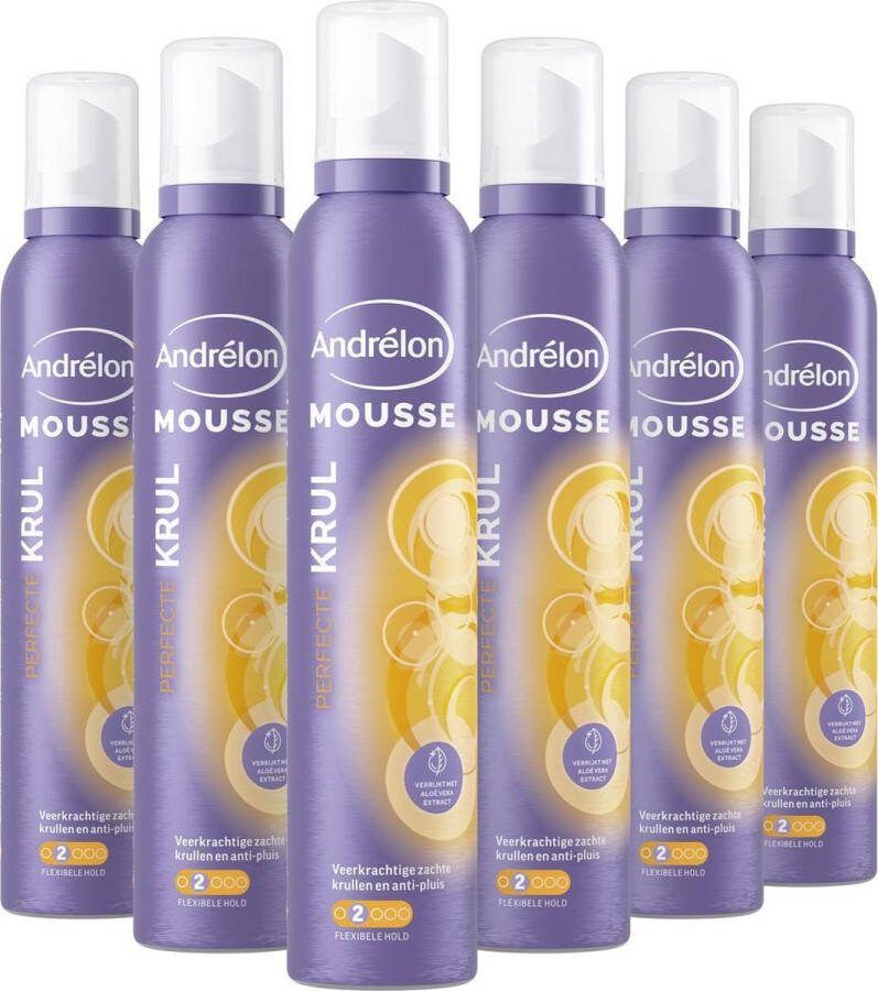 Andrélon Perfecte Krul Haarmousse 6 x 200 ml Voordeelverpakking
