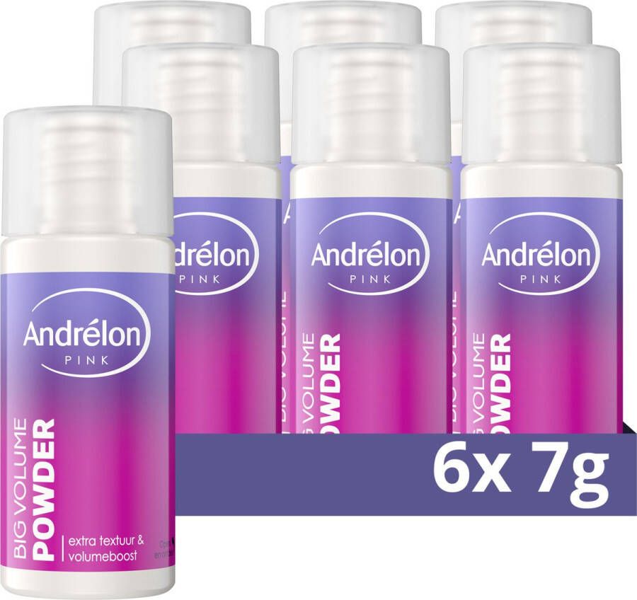 Andrélon Pink Powder Big Volume geeft extra textuur en volumeboost 6 x 7 g