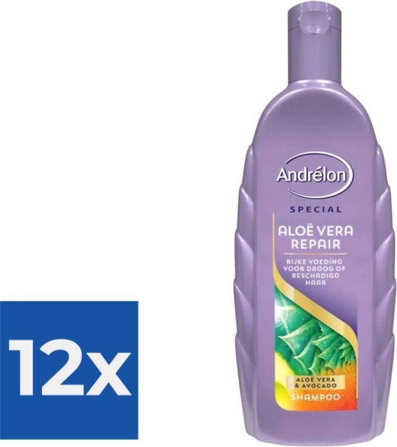 Andrélon Shampoo Aloe Vera Repair 300 ml Voordeelverpakking 12 stuks