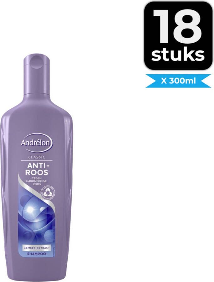 Andrélon Shampoo Anti Roos 300 ml Voordeelverpakking 18 stuks