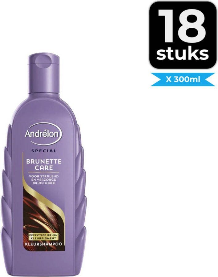 Andrélon Shampoo Brunette Care 300 ml Voordeelverpakking 18 stuks