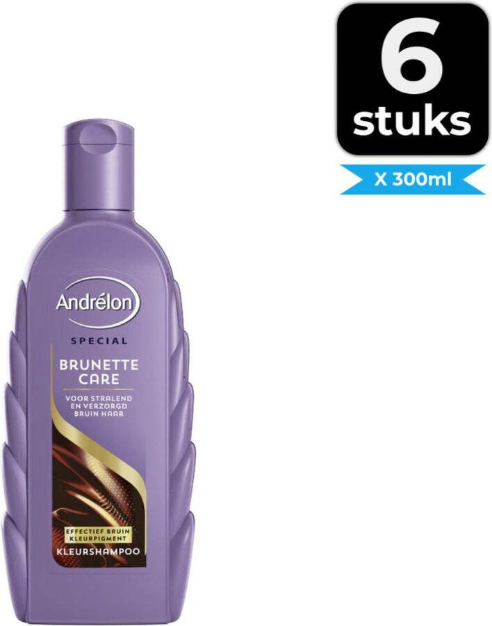 Andrélon Shampoo Brunette Care 300 ml Voordeelverpakking 6 stuks