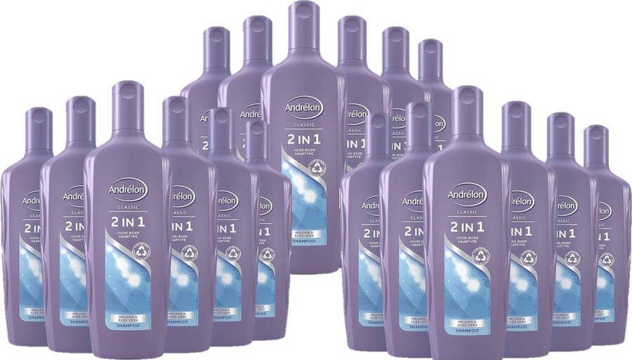 Andrélon Andrelon Shampoo Classic 2-in-1 Meloen & Aloe Vera Voordeelverpakking 18 x 300 ml