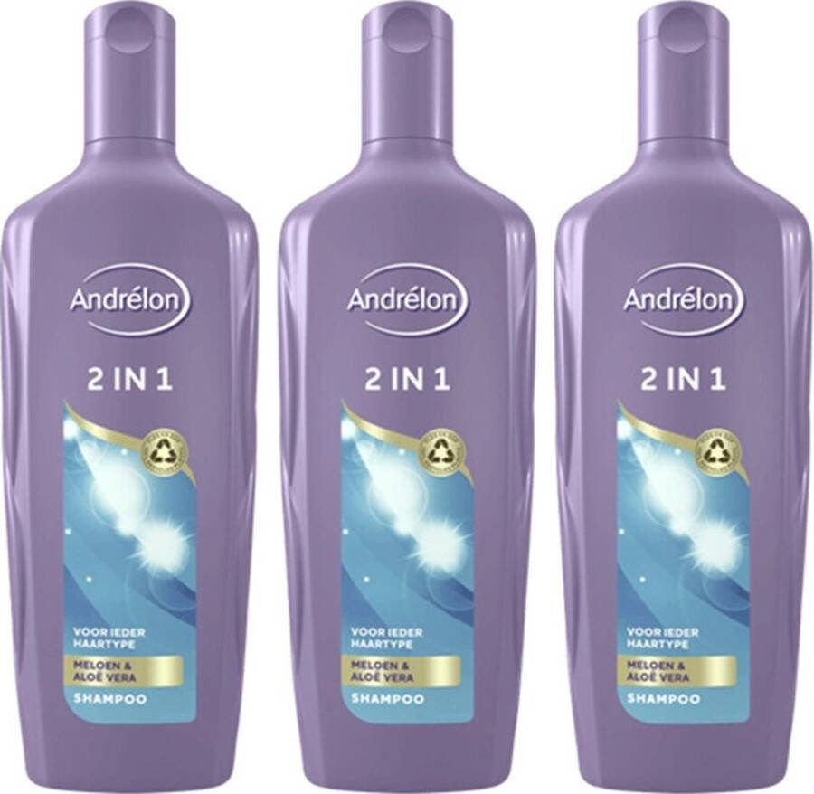 Andrélon Andrelon Shampoo Classic 2-in-1 Meloen & Aloe Vera Voordeelverpakking 3 x 300 ml
