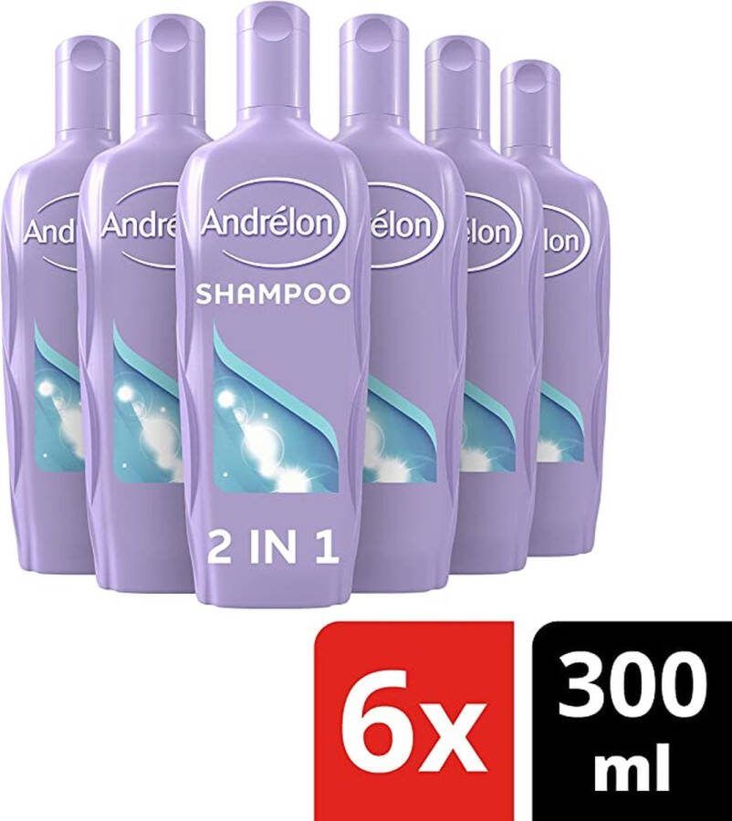 Andrélon Classic 2 in 1 Shampoo Meloen en Aloë Vera voor ieder haartype 6 x 300ML Voordeelverpakking