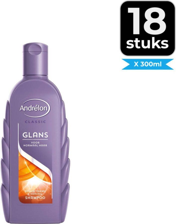 Andrélon Andrelon Shampoo Glans 300 ml Voordeelverpakking 18 stuks