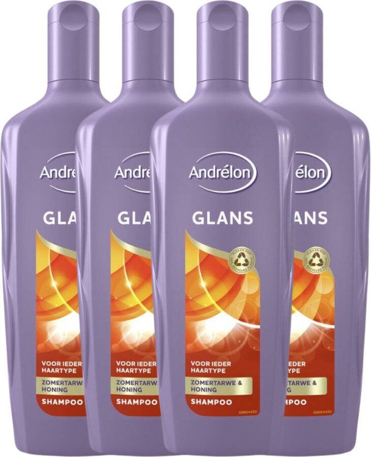 Andrélon Andrelon Shampoo Glans 300ML x 4 voordeelverpakking