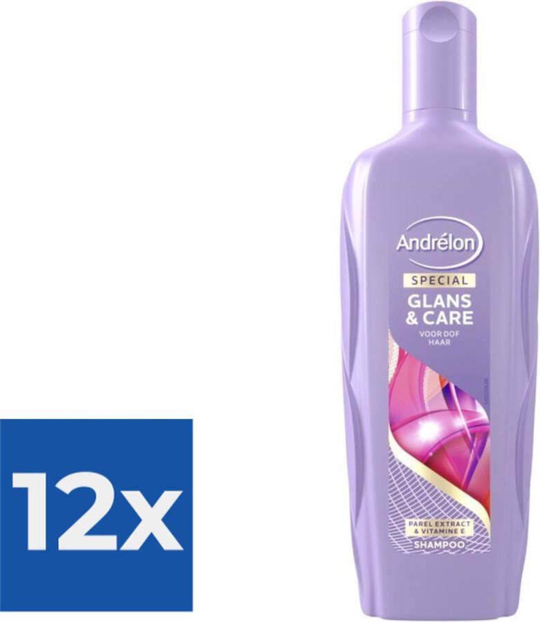 Andrélon Shampoo Glans & Care 300ml Voordeelverpakking 12 stuks