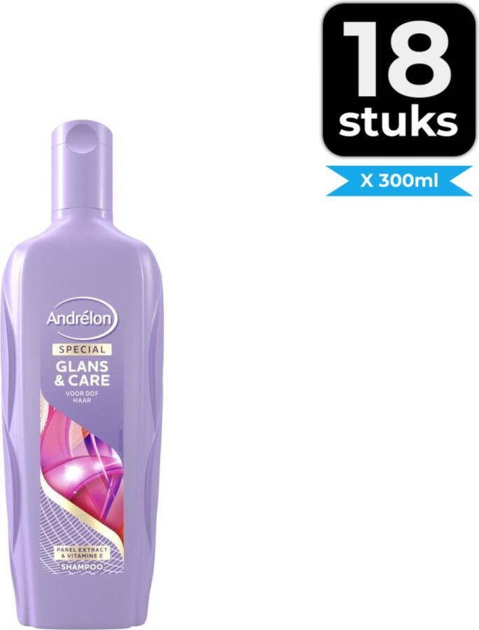 Andrélon Shampoo Glans & Care 300ml Voordeelverpakking 18 stuks