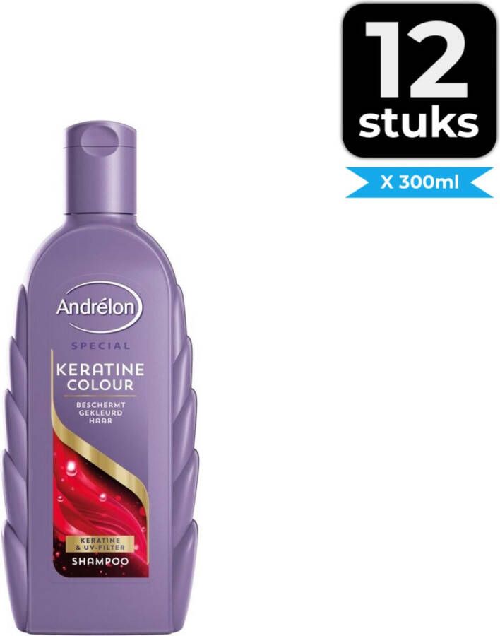 Andrélon Shampoo Keratine Colour 300 ml Voordeelverpakking 12 stuks