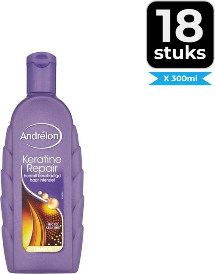 Andrélon Shampoo Keratine Repair 300 ml Voordeelverpakking 18 stuks