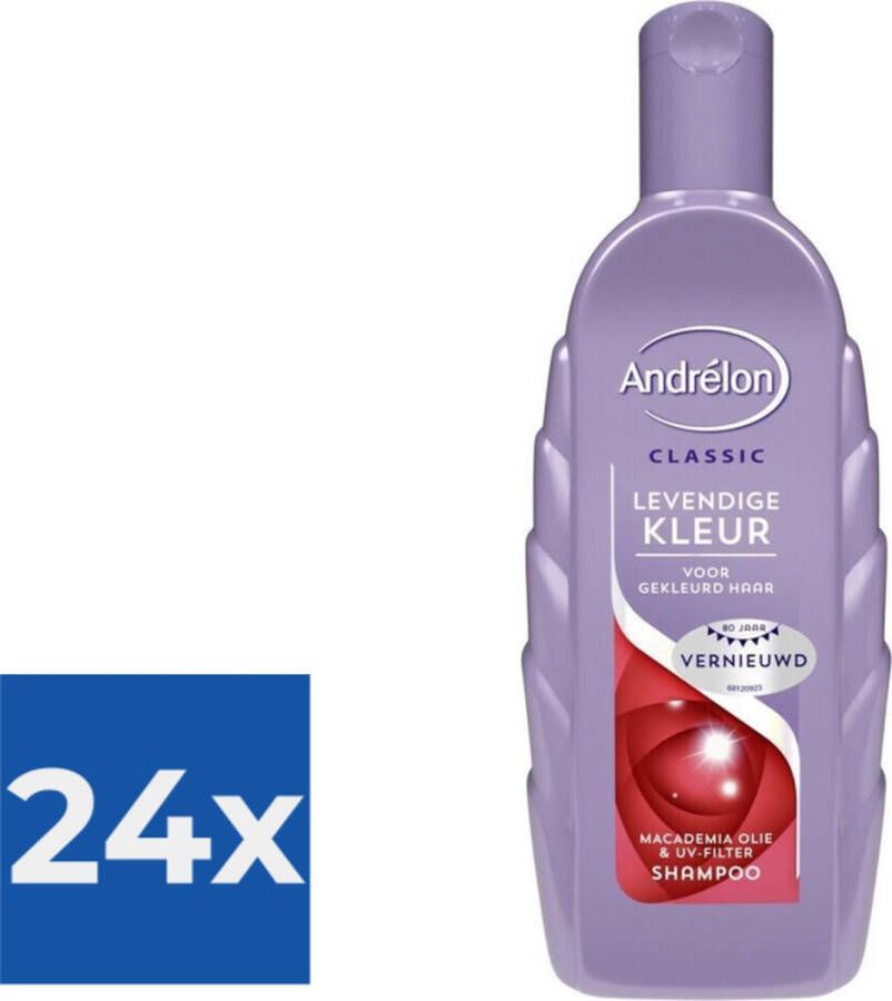Andrélon Shampoo Levendige Kleur 300 ml Voordeelverpakking 24 stuks