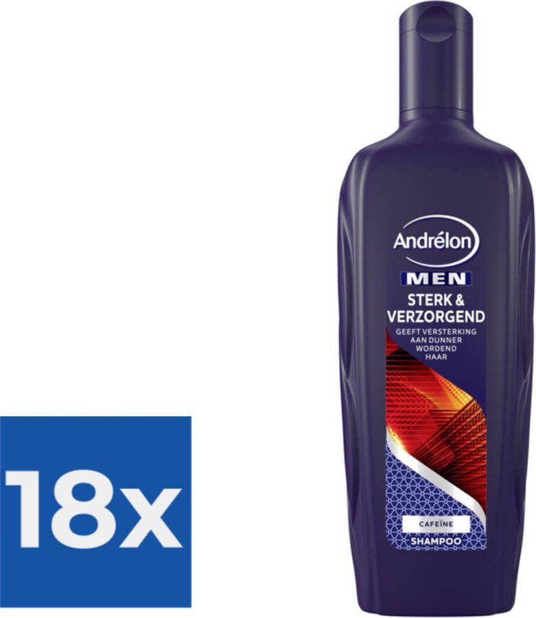 Andrélon Shampoo Men Sterk & Verzorgend 300 ml Voordeelverpakking 18 stuks