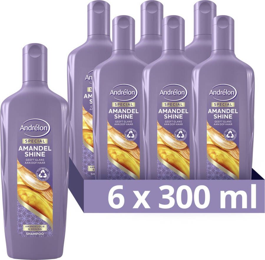 Andrélon Special Amandel Shine Shampoo 6 x 300 ml Voordeelverpakking