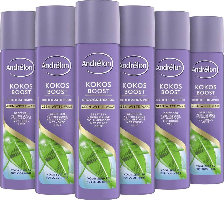 Andrélon Andrelon Special Droogshampoo Kokos Boost voor slap en futloos haar 6 x 245 ml