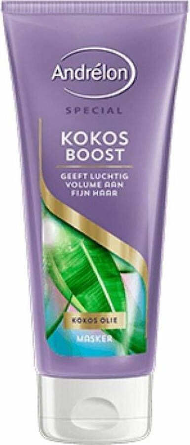 Andrélon Kokos Boost Haarmasker 1 minuut WOW masker 6 x 180 ml – Voordeelverpakking